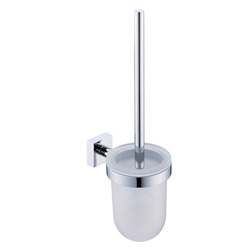 Kartners MADRID - Wall Mounted Toilet Brush Set with Frosted Glass-Brushed Bronze