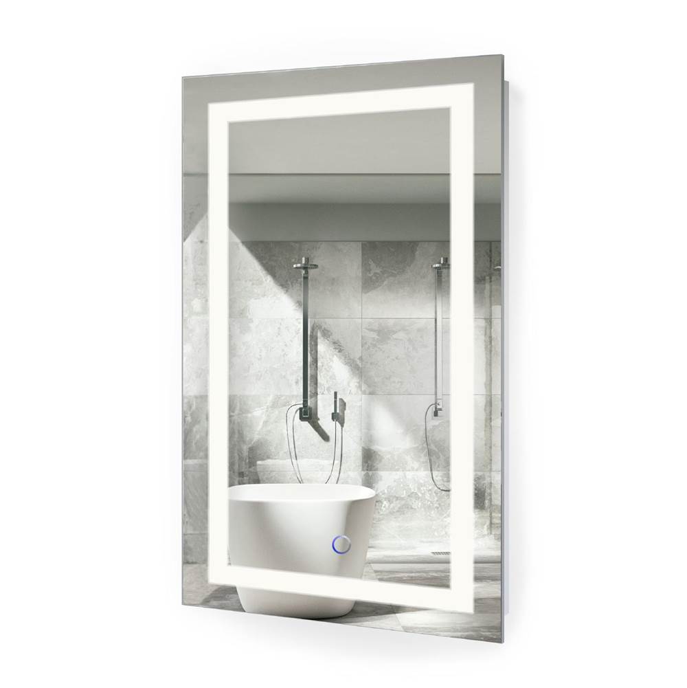 Krugg Icon 20'' x 32'' LED Bathroom Mirror With Dimmer and Defogger, Lighted Vanity Mirror