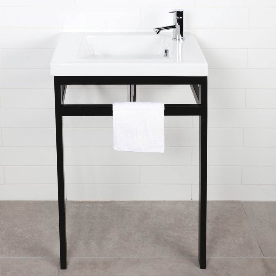 Lacava Floor-standing console stand with a towel bar (Bathroom Sink 5272 sold separately).