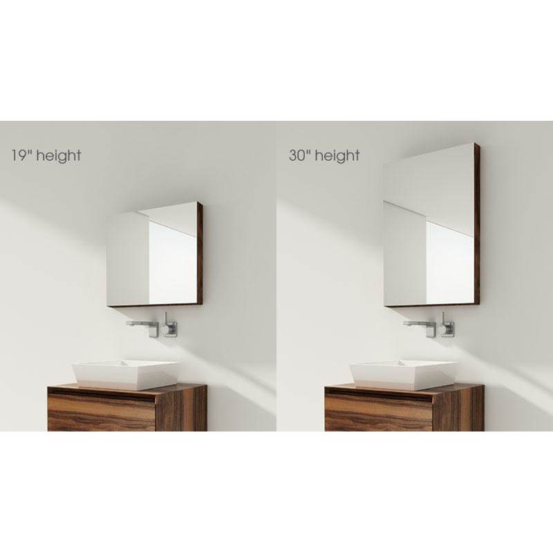WETSTYLE Furniture ''M'' - Recessed Mirrored Cabinet 16 X 30 Height - Right Hinges - Walnut Natural